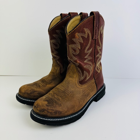 Smoky Mountain Buffalo Western Boots Brown Oil Distress 2470C Kid's Size 13.5 - Picture 2 of 11